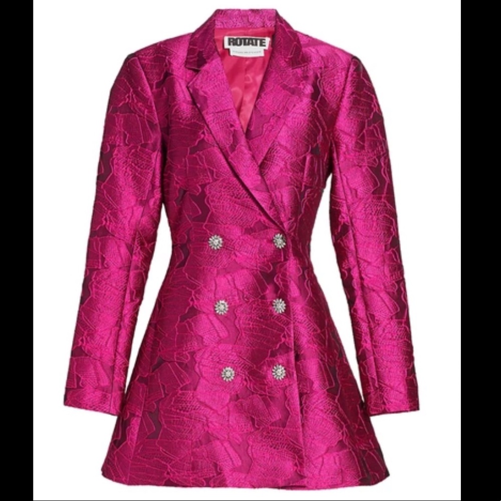 ROTATE birger christensen newton brocade blazer dress pink US 0